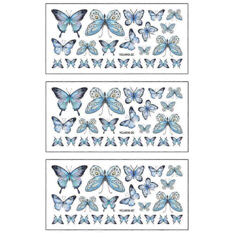 Sticker mural papillon bleu, décoration de chambre --- (1/5)