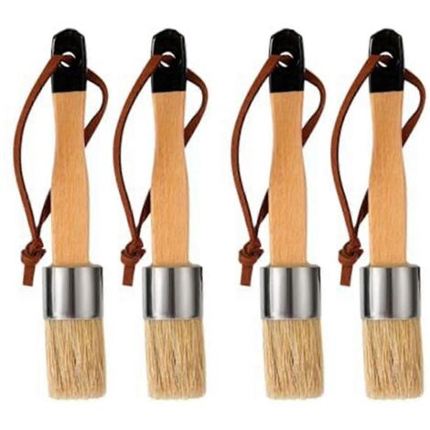Ensemble de 4 pinceaux à cire, pour cirer les meubles, pour pochoirs de peinture au lait -- (1/5)