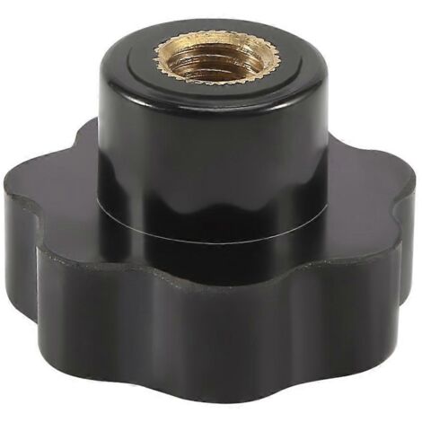 Poignée de serrage à tête étoilée en plastique noir, filetage M10, diamètre 10 mm (1/5)