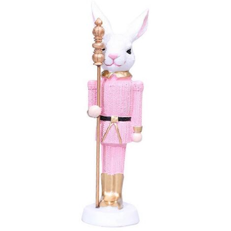 Casse-Noisette de Pâques en résine, sculpture, poupée de Noël, décoration intérieure - Rose (1/5)