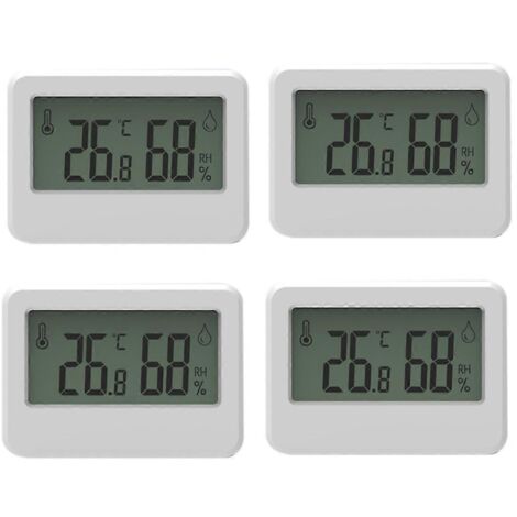 hygromètres et thermomètres, avec support magnétique et de table, blancs. (1/5)