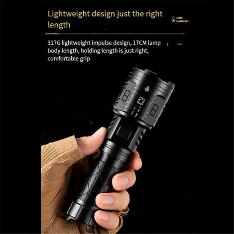 Lampe torche rechargeable haute luminosité, 5 modes, lampe torche LED B-- (1/5)