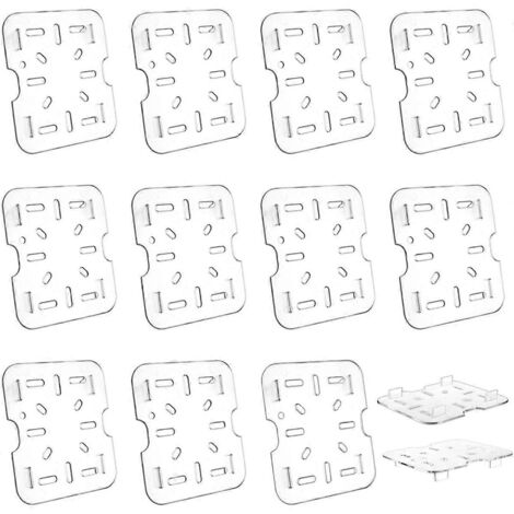 Lot de 12 étagères d'égouttage en plastique transparent pour bac alimentaire de taille 1/6. (1/5)