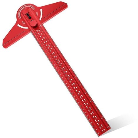 Rapporteur d'angle avec règle de menuiserie rouge de 13 pouces -- (1/5)