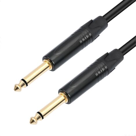 Câble audio stéréo symétrique TRS mâle-mâle 1/4" pour guitare, 100 cm (1/5)