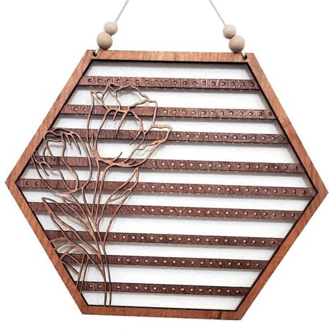 Porte-boucles d'oreilles hexagonal suspendu - Présentoir à boucles d'oreilles hexagonal (1/5)