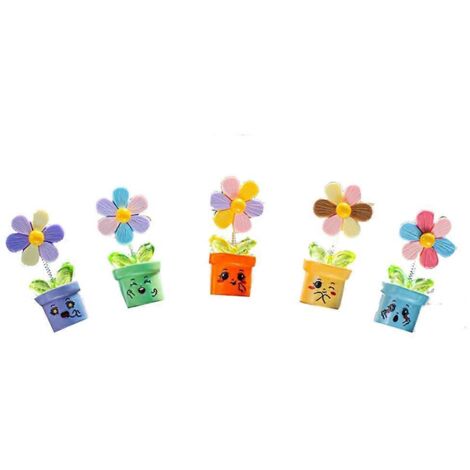 Garniture de tableau de bord de voiture, ornement de pot de fleurs, pot de fleurs de dessin animé, intérieur de voiture-- (1/5)