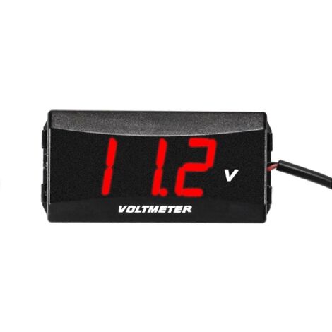 Voltmètre numérique LED miniature pour moto, testeur de tension 12V-80V rouge-- (1/5)