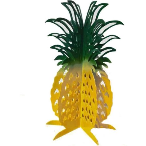 Décoration intérieure créative en métal en forme d'ananas jaune-- (1/5)