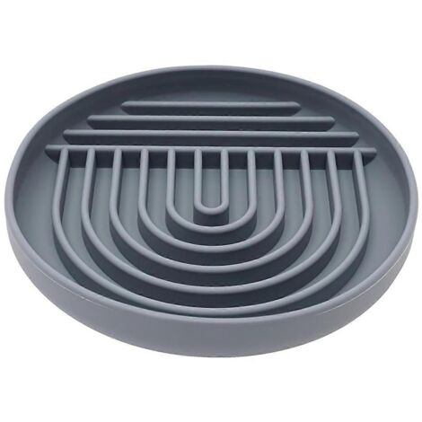 Gamelle à lécher pour chien et chat, gamelle anti-glouton gris foncé (1/5)