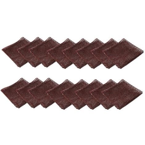 Lot de 16 chiffons de nettoyage en maille 3D multi-usages, marron (1/5)