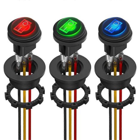 Interrupteur à bascule rond 12 V 20 A homologué UL pour applications marines, 3 couleurs (1/5)