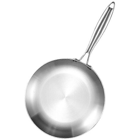 Poêle à frire en acier inoxydable 3 plis, type wok, pour la cuisson de steaks frits, 24 cm (1/5)