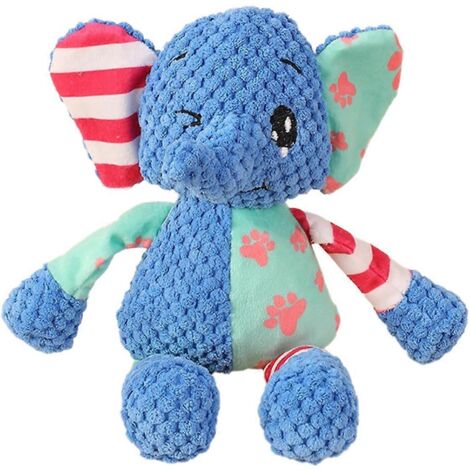 Peluche pour chien en forme d'animal, éléphant résistant aux mâchouillages et qui couine. (1/5)