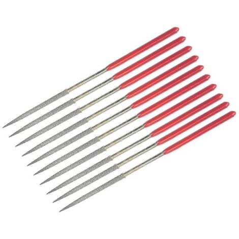 Jeu de limes diamantées rondes de 3 mm x 140 mm pour le meulage des métaux et des pierres. (1/5)