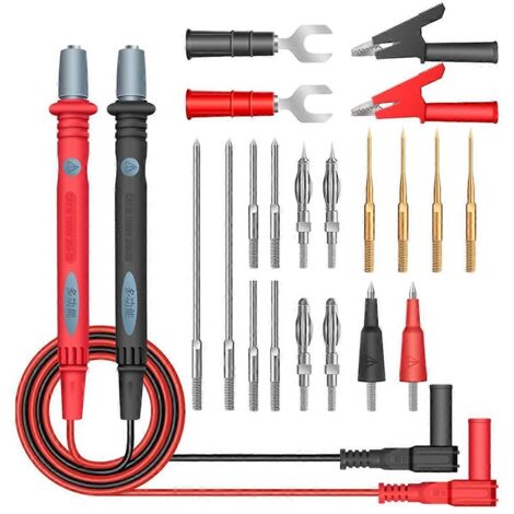 Jeu de cordons de test pour multimètre, sondes de test professionnelles isolées en silicone -- (1/5)
