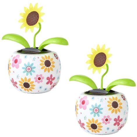 Tournesol solaire en forme de fleur dansante, jouet solaire pour bureau ou voiture. (1/5)