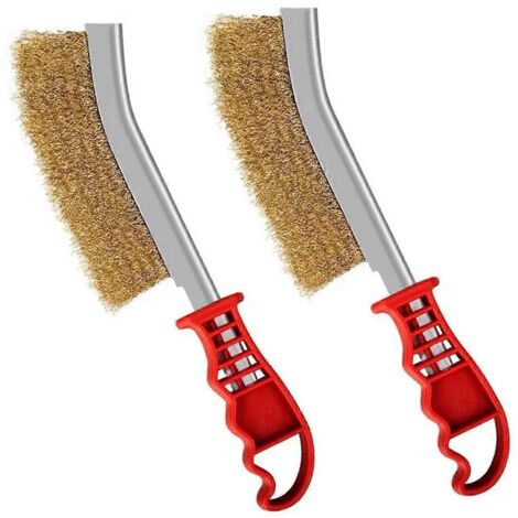 Brosse métallique en acier inoxydable, élimination de la rouille, décontamination, jaune (1/5)