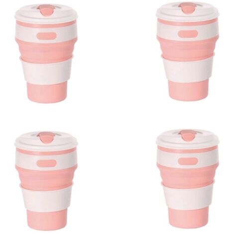 Gobelet de voyage pliable en silicone rose - Gobelet de camping (1/5)