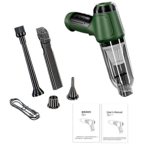 Nouvel aspirateur de voiture portable sans fil (vert)-- (1/5)