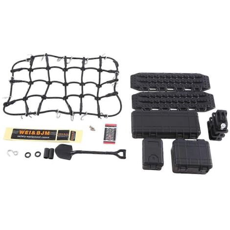 Pelle filet à bagages factice pour voiture RC TRX4 SCX10, noire (1/5)