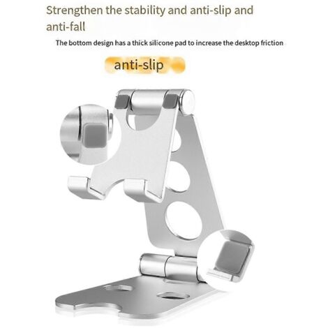 Support de tablette pliable et réglable, support de bureau portable argenté (1/5)