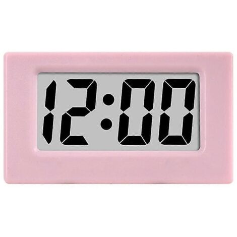 Mini-horloge électronique numérique à écran LED rose-- (1/5)