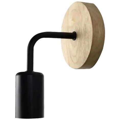 Applique murale en bois style vintage, douille E27, lampe rétro (1/5)