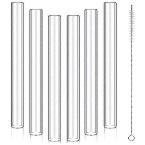 Lot de 6 tubes en verre borosilicate transparent de 4 pouces, diamètre extérieur 12 mm, diamètre intérieur 8 mm, épaisseur 2 mm (1/5)