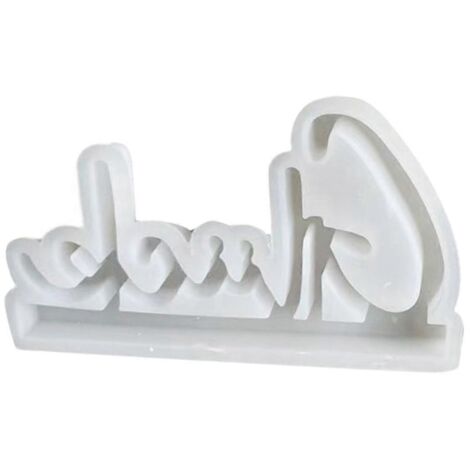 Kit de moulage en silicone pour résine avec motif alphabet porte-bonheur --- (1/5)