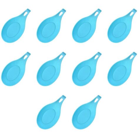 Repose-cuillère alimentaire résistant à la chaleur, tapis de pose bleu (1/5)