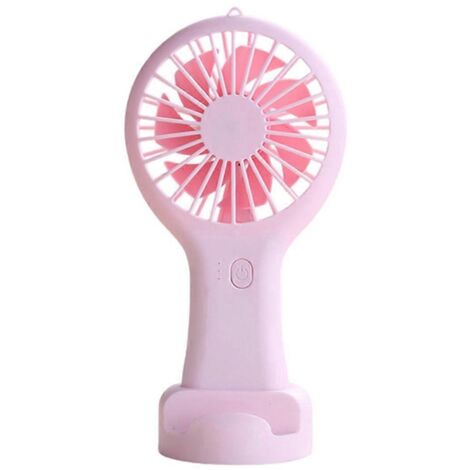 Mini ventilateur portable rose rechargeable par USB (1/5)