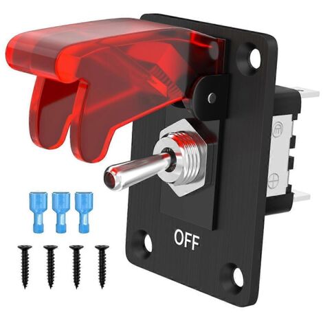 Interrupteur à bascule 12 V CC 20 A, interrupteur à bascule lumineux 3 broches ON/OFF SPST (1/5)