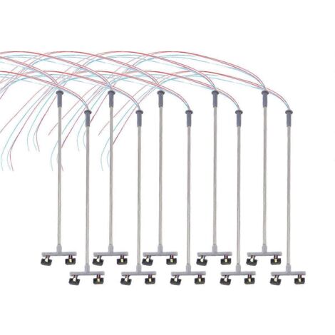 Lot de 10 mini lampadaires à 2 LED à l'échelle 1:100 (1/5)