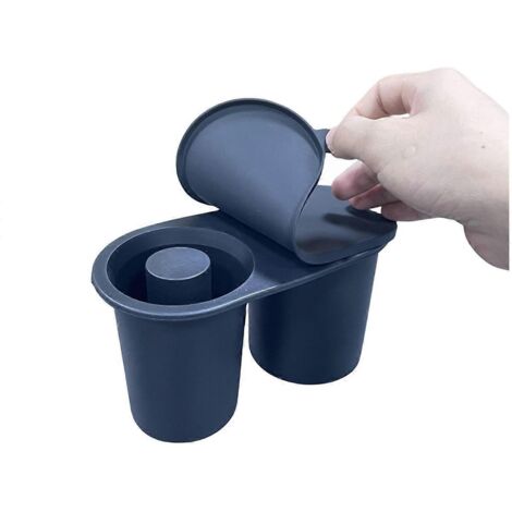 Moule à glaçons carrés en silicone de 30 à 40 oz pour la fabrication de 2 glaçons noirs creux. (1/5)