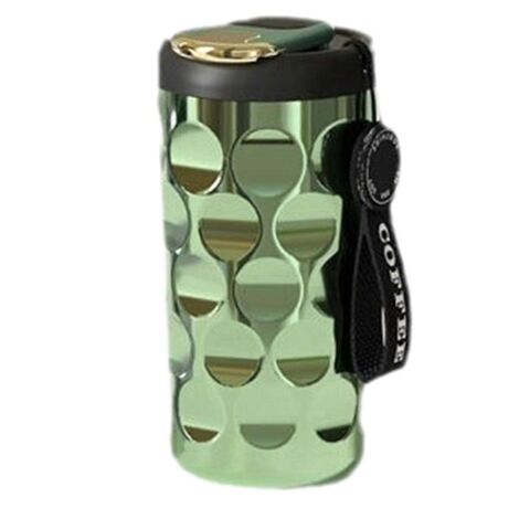Mug en acier inoxydable avec revêtement en céramique, tasse à eau épaisse verte-- (1/5)