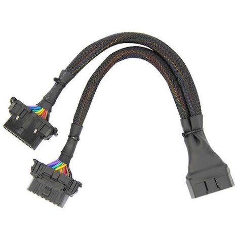 Adaptateur de câble d'extension 1 mâle et 2 femelles (1 pi/30 cm) (1 paquet)-- (1/5)