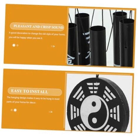 Pendentif carillon éolien Bagua moyen, ornement Feng Shui chinois (1/5)