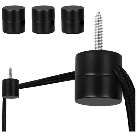 Lot de 3 crochets de plafond pour suspensions lumineuses, crochets de plafond, noirs. (1/5)