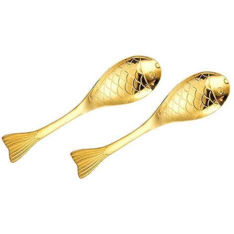 Lot de 2 cuillères à poisson miniatures à mélanger - (1/5)