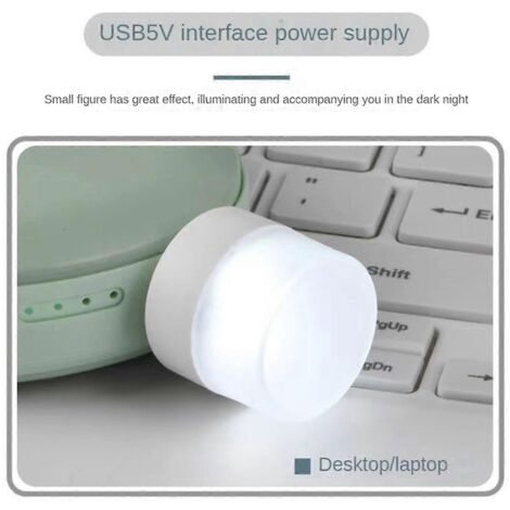 Mini veilleuse USB pour la lecture et la protection des yeux, lumière blanche. (1/5)