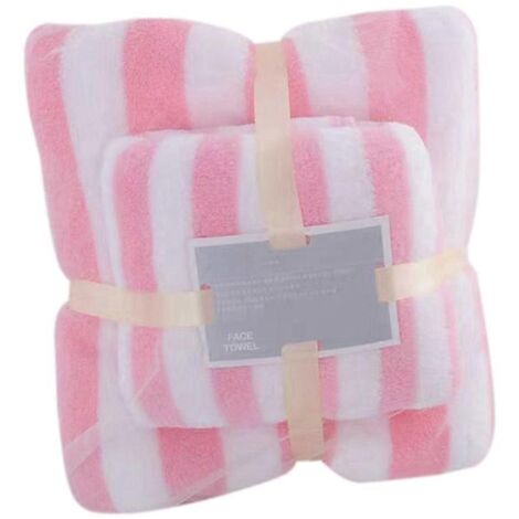 Ensemble de serviettes de bain, serviettes de bain absorbantes en velours corail pour adultes, visage C-- (1/5)