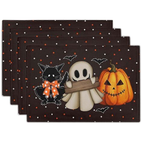 Sets de table Halloween (lot de 4) - Napperons antidérapants et résistants à la chaleur (1/5)