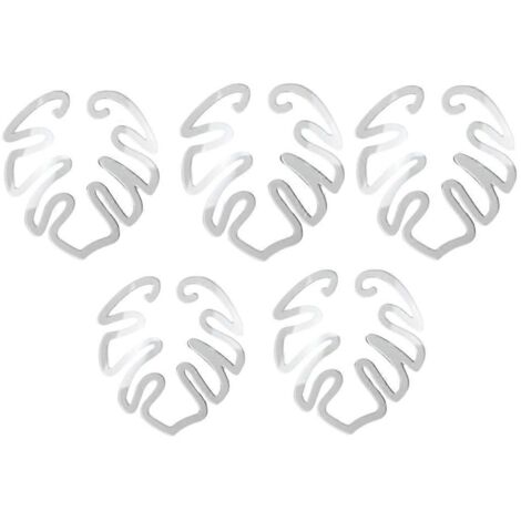Support à feuilles vertes en forme de fleur, en bambou et coquillage de tortue, lot de 5 A-- (1/5)