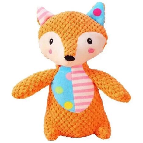 Peluche pour chien en forme d'animal, jouet résistant aux mâchouillages et couineur, petit renard -- (1/5)