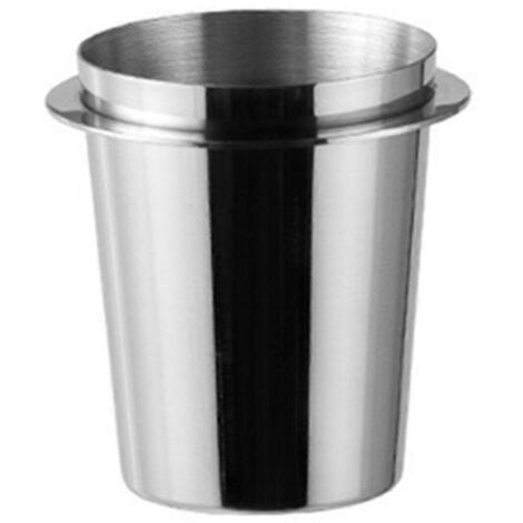 Tasse à café doseuse argentée 58 mm en acier inoxydable (1/5)