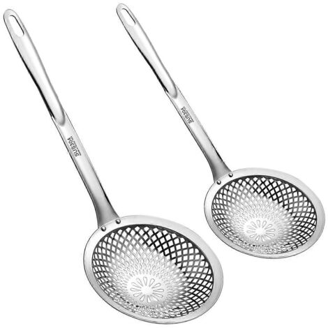 Écumoire, cuillères à écumer en acier inoxydable 304, diamètre 4,3 et 5,9 pouces-- (1/5)