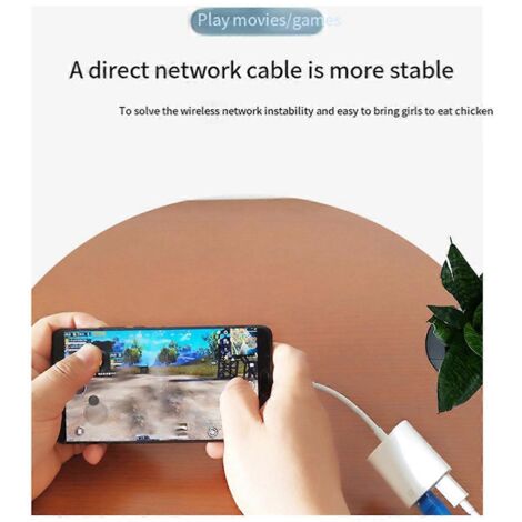 Adaptateur USB C vers RJ45, hub de carte réseau 100 Mbps avec chargement de type C -- (1/5)