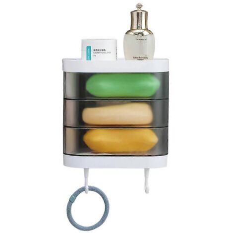 Porte-savon robuste pour salle de bain avec évacuation d'eau. (1/5)