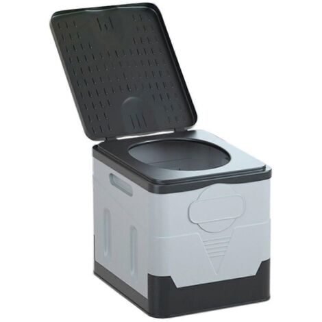 Toilettes pliables pour camping, voyage, voiture, toilettes d'urgence, noir-gris (1/5)